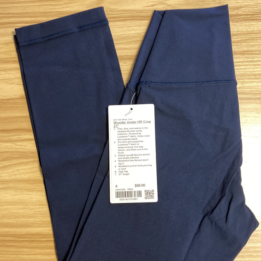 🔥 Lululemon Wunder Under 21” True Navy 4 - Picture 5 of 8